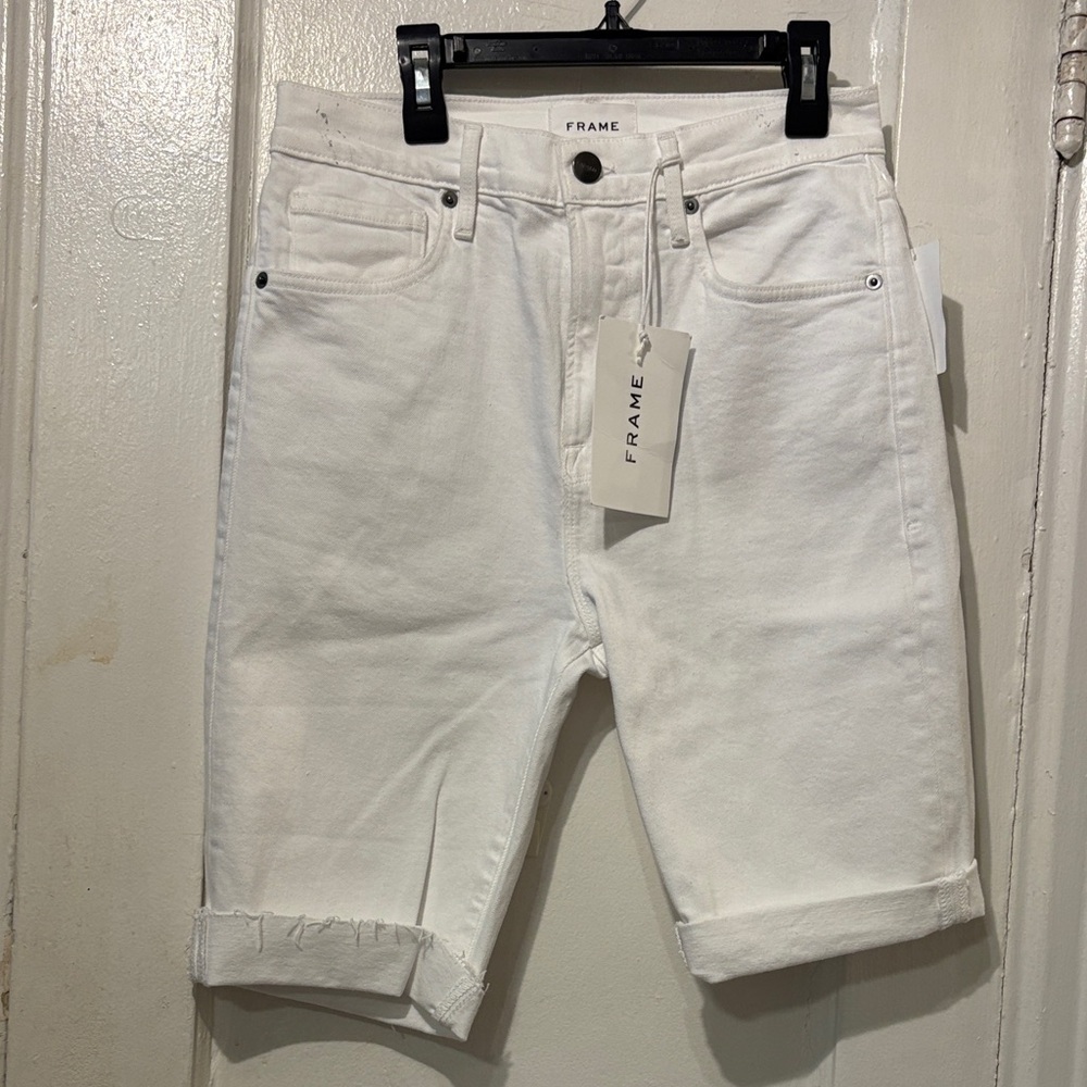 Frame Denim White Women's Bermuda Shorts